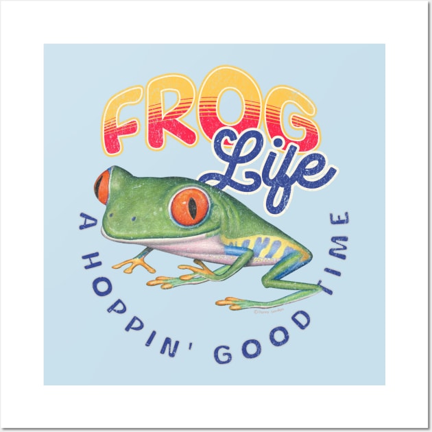 Cute Funny Red Eyed Tree Frog Gift Wall Art by Danny Gordon Art